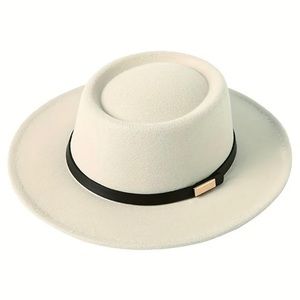 Hat 45-Classic Fedora Hat, Bolero Hat, Vintage Flat-top, Jazz Hats